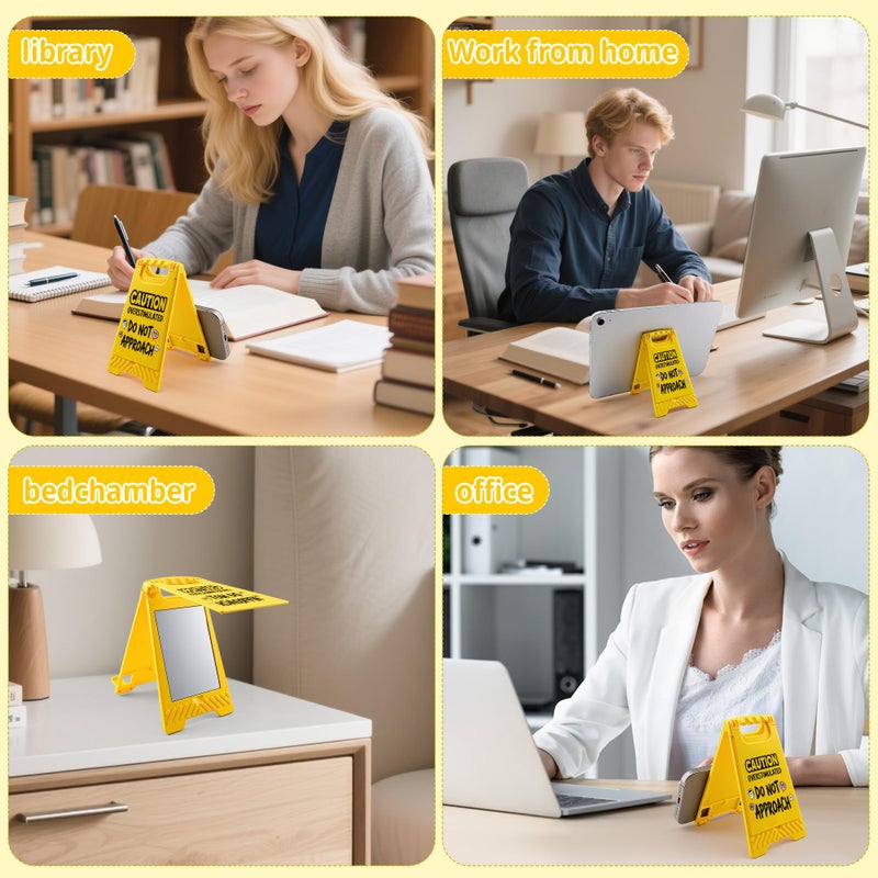 HRPHRP Caution Overstimulated Do Not Approach Sign-Funny Desk Accessories  Office Cubicle Decor  Gag Gifts For Men & Women  Unique Desks Decor Accessory For Coworker Teammate Employee Boss  White Elephant Gifts (Do Not Approach) - Image 4