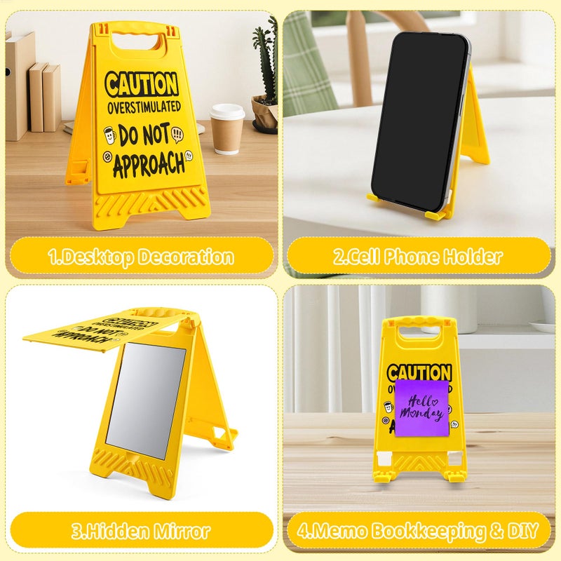 HRPHRP Caution Overstimulated Do Not Approach Sign-Funny Desk Accessories  Office Cubicle Decor  Gag Gifts For Men & Women  Unique Desks Decor Accessory For Coworker Teammate Employee Boss  White Elephant Gifts (Do Not Approach) - Image 3