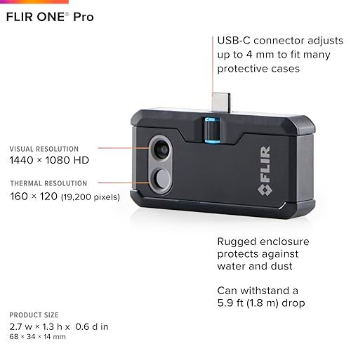 FLIR ONE Pro - Thermal Imaging Camera for Android Smartphones (USB-C), 320x240 Super Resolution (160x120 Native IR) - Image 3