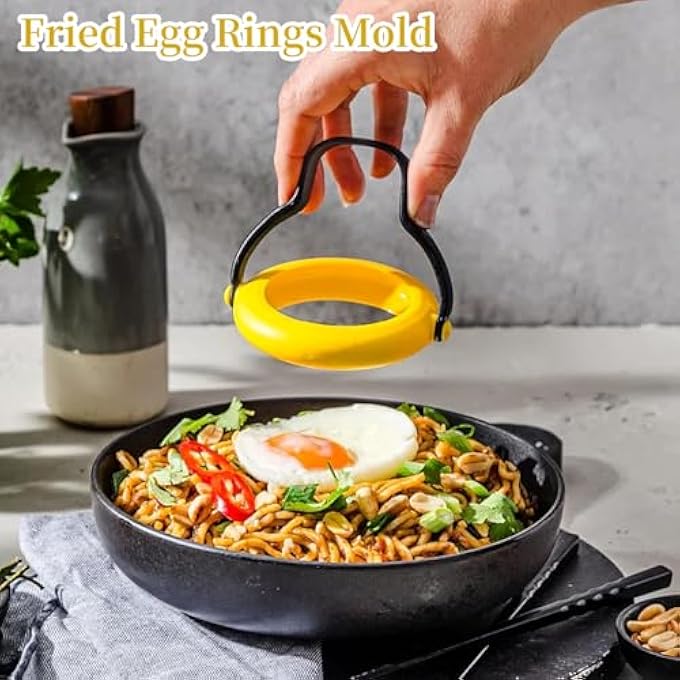 nalaina Fried Egg Rings Mold2Pcs Fried Egg Mold Silicone Omelette Mold Egg Shaper Pancake Maker With Handle For Fried Egg Mcmuffin SandwichesFrying Or Shaping Eggs - Image 3