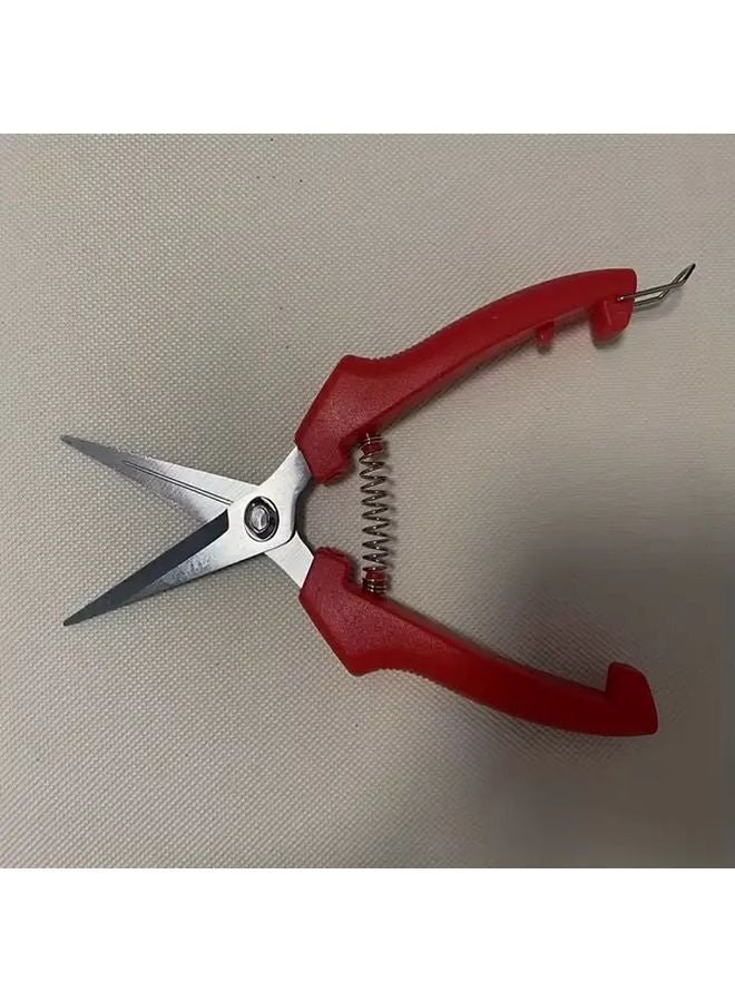 Red Professional Bypass Pruning Shears 1pc Stainless Steel Blade Ergonomic Grip for Roses Plants Fruit Trees - Image 1