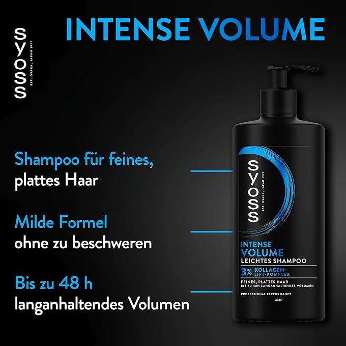 SYOSS Shampoo Volume (440 ml), for Fine & Flat Hair, Silicone-Free Shampoo for up to 48 Hours of Volume without Weight, Vegan Formula with Purple Rice - Image 3