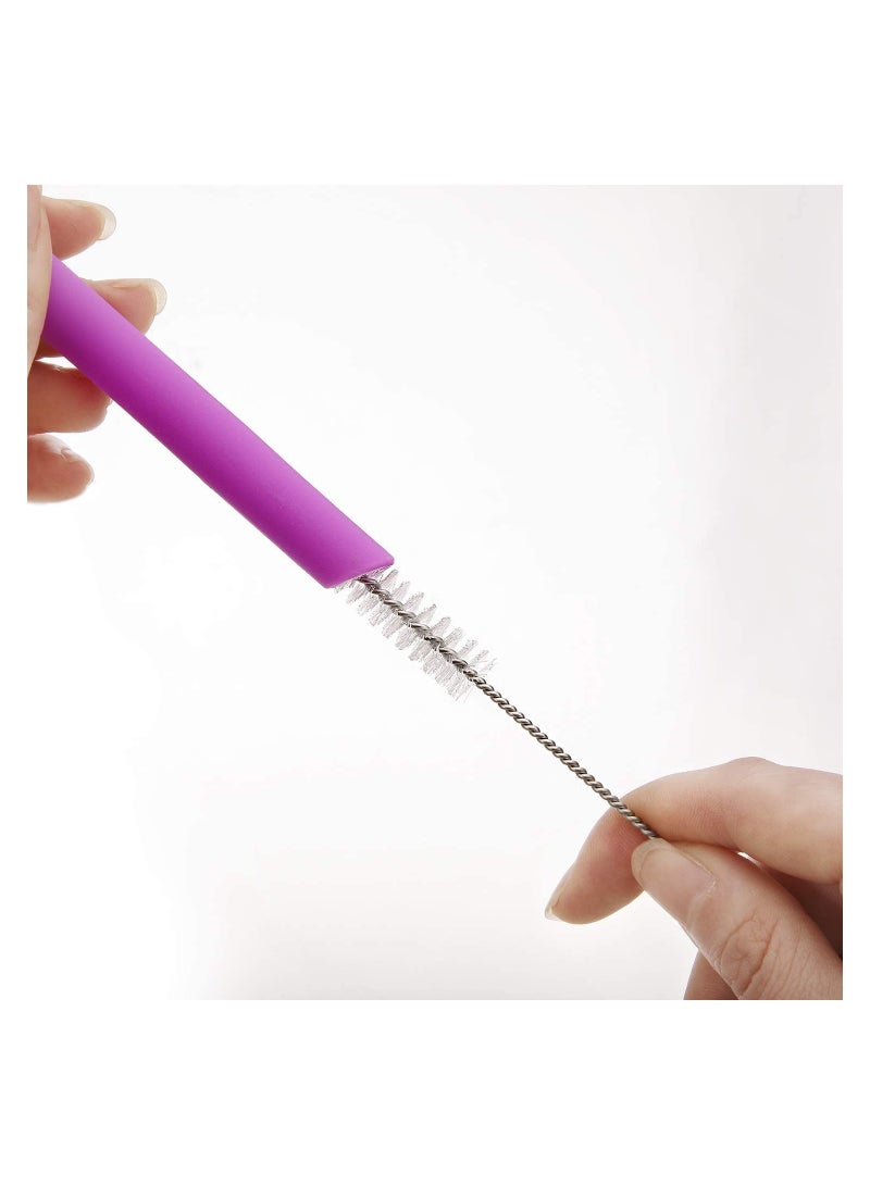Small Bottle Brush/Straw Cleaning Brush, Wire/Nylon, (7.5") Tube Drinking Straws Pipes Stainless Steel - Image 2