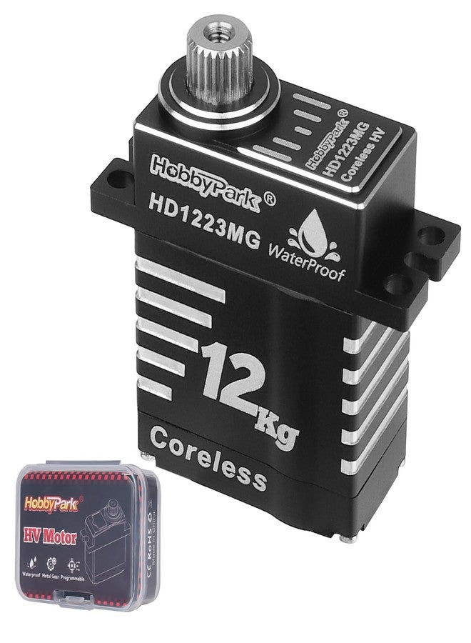HobbyPark Waterproof 12kg High Torque RC Micro Servo Coreless Motor Metal Gear Digital Servo Aluminum Steering Servo for TRX4M TRX4MT 1/18 Crawler & Shift Servo for TRX4 SCX10 1/10 Airplane 180° - Image 1