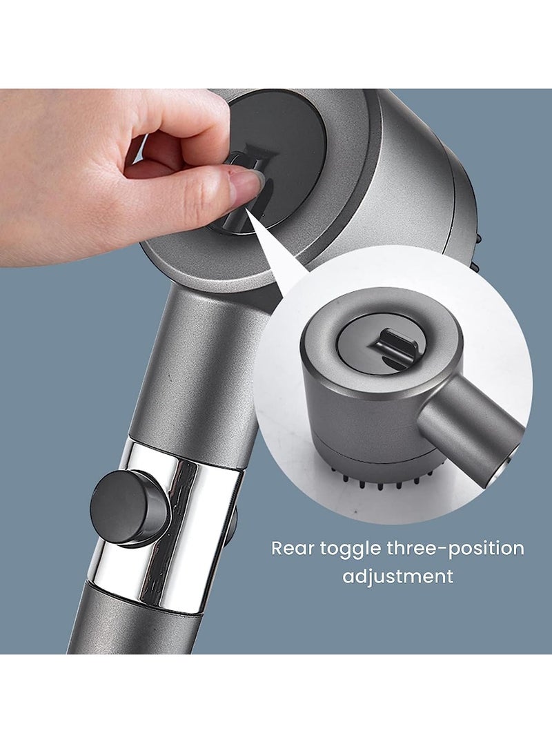 KASTWAVE Shower Head, High Pressure Shower Head, High Pressure Remove Chlorine and Impurities, with 3 Spray Modes, Massages Scalp to anti Hairfall and Dry Skin, Grey - Image 2