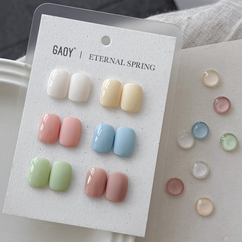 GAOY Pastel Spring Gel Nail Polish Set, 6 Colors Blue Green Pink, Soak Off UV Cure Gel for DIY Manicure at Home - Image 2