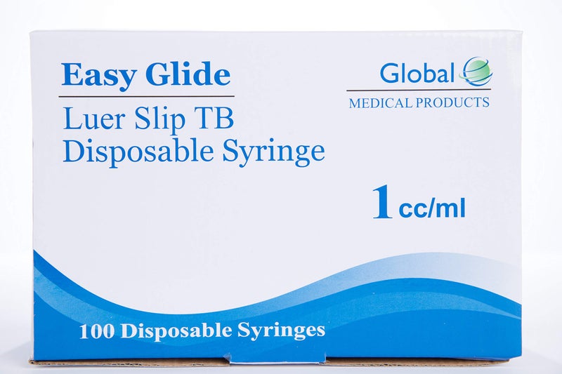 Easy Glide Easy Glide 1ml 1cc Syringe Luer Slip Tip No Needle Pack of 100