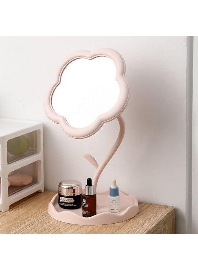 Bindex Flower Makeup Mirror Girl Heart Desktop Desktop Makeup Mirror Women's Dresser Student Dormitory Portable Touch Up Mirror - Image 3