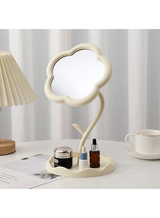 Bindex Flower Makeup Mirror Girl Heart Desktop Desktop Makeup Mirror Women's Dresser Student Dormitory Portable Touch Up Mirror - Image 2