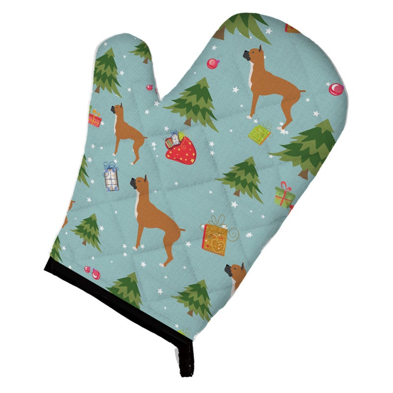 Caroline's Treasures ""Caroline's Treasures BB4877OVMT Christmas Boxer Oven Mitt  12"""" by 8.5""""  Multicolor""