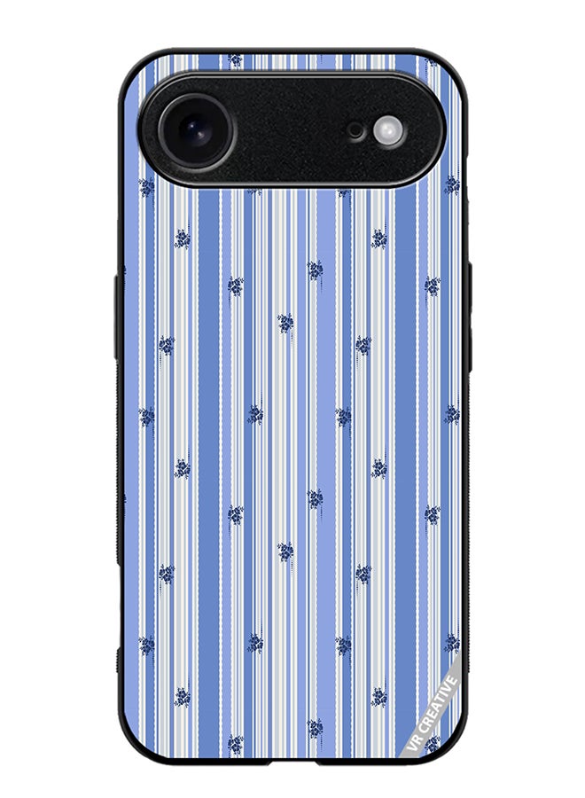 Protective Case Cover For Apple iPhone 17 Air Stripe Stencil Floral With Polka Dots Design Multicolour