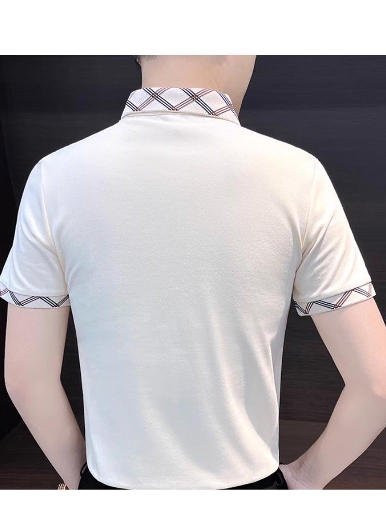 Men's Premium Contrasting Casual T-Shirt Short Sleeved Polo Shirt  - Image 3