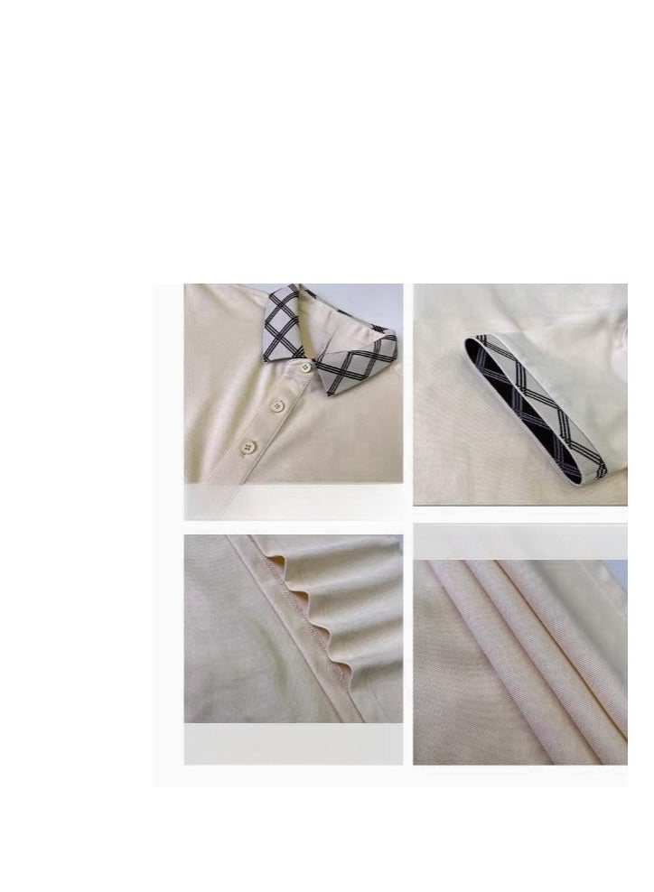 Men's Premium Contrasting Casual T-Shirt Short Sleeved Polo Shirt  - Image 5