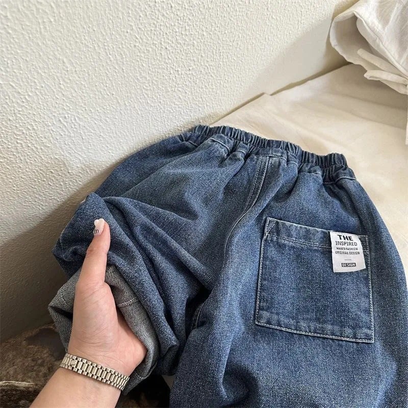 Children'S Jeans New Wide-Leg Pants For Boys And Girls Versatile Harem Pants Loose Jeans - Image 5