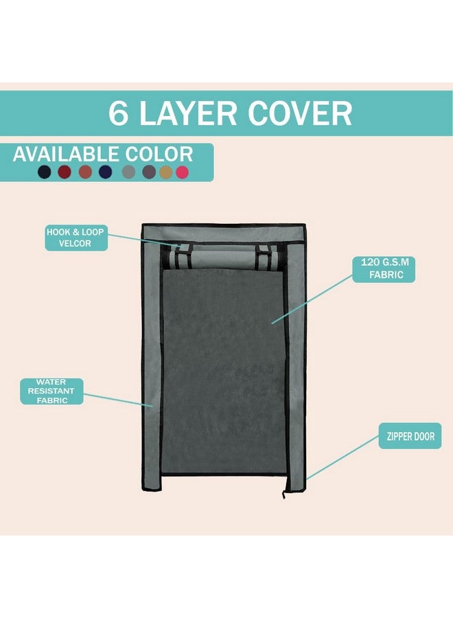 PHILOSHOP Cover for Shoe Rack Home Only for 6-Layer Portable Foldable Shoe Stand Non Woven Zipper Fabric Cover - Image 5