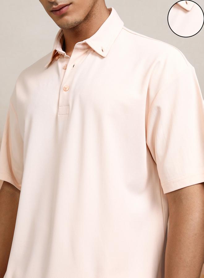 HIGHLANDER Solid Polo Neck Relaxed Fit T-Shirt - Image 5