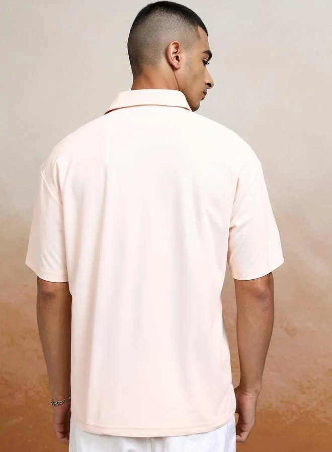 HIGHLANDER HIGHLANDER Solid Polo Neck Relaxed Fit T-Shirt