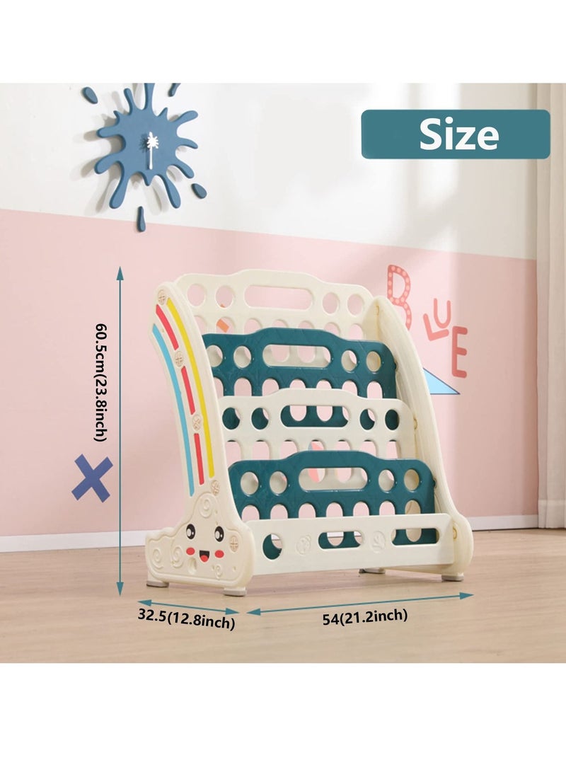 MIXDE Kids Book Rack Colored Book Shelf Children Book Organizer Baby Special Simple Bookshelf for Book Storage Display Holder Bookcase  - Image 2