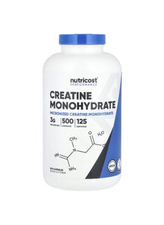 Nutricost Nutricost, Performance, Creatine Monohydrate, 3 g, 500 Capsules (0.75 g Per Capsule)  - Image 1