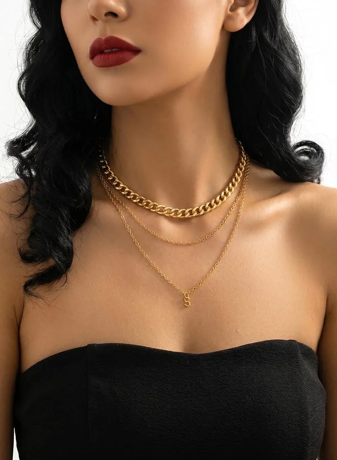 تايك تو Alloy Layered Link Chain Necklace