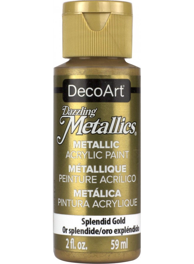 DecoArt Dazzling Metallics 2-Ounce Splendid Gold Acrylic Paint