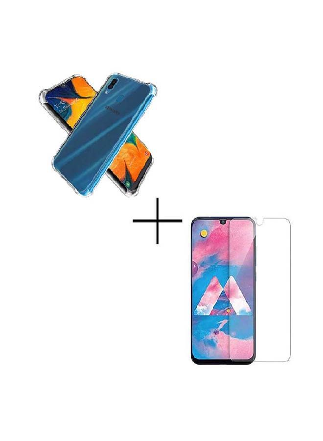 NIBEMINENT Protective Case Cover With Screen Protector For Samsung Galaxy A30 Clear - Image 1