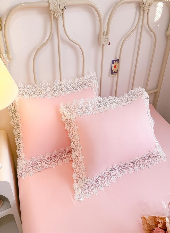 IHOUSTRIY Lace Duvet Cover Twin Size, Chic Ruffle Beddding Set, 2 Pieces Comforter Cover Set with Zipper Closure, Girl Bedding with Pillowcase - Image 5