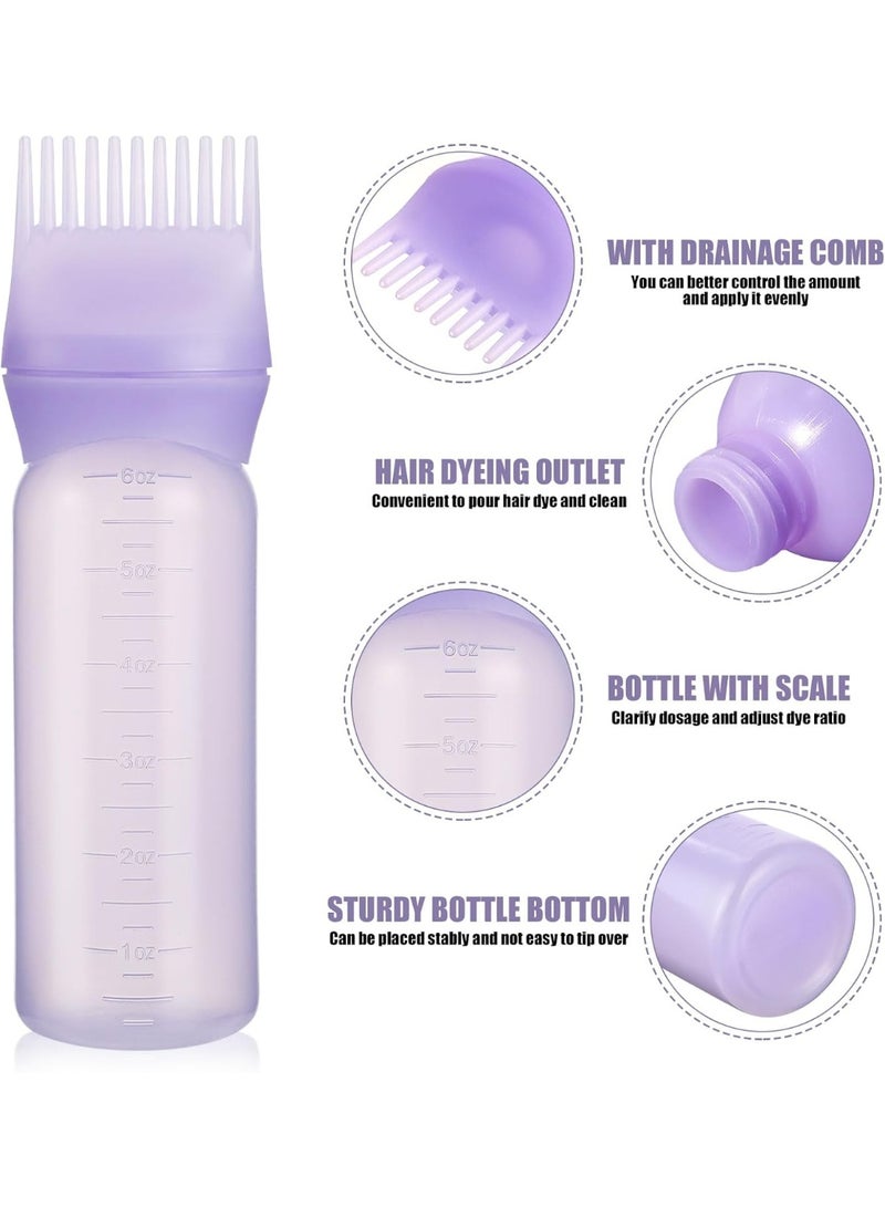 زجاجة توزيع زيت الشعر من بيمويز، 6 أونصة، فرشاة توزيع زيت الشعر مع مقياس متدرج - متعددة الألوان - Image 4