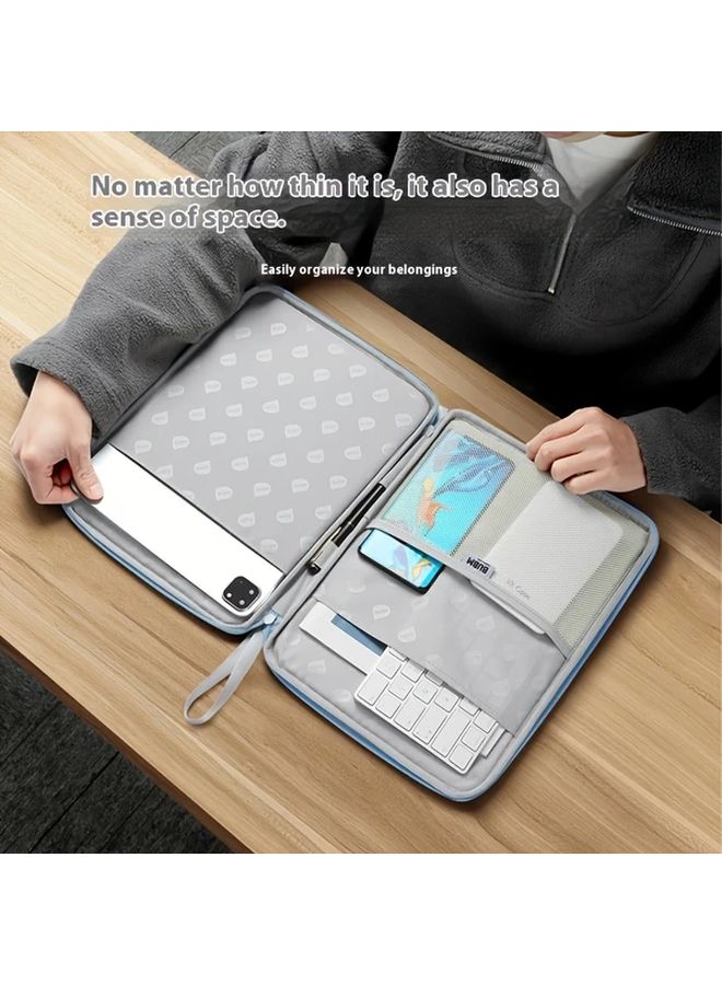 Blue 10 9 Inch PU Leather Tablet Bag Portable Durable for Business Travel - Image 4