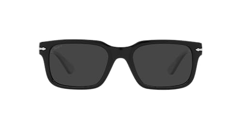 Persol PO3272S Rectangular Sunglasses, Black/Dark Grey Polarized, 53 mm - Image 1