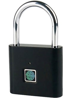 Generic Smart Fingerprint Padlock Outdoor Waterproof and Rust-proof Electronic Head Anti-theft Code (black) Locker Security Storage Cabinet Multi-use  - Image 1