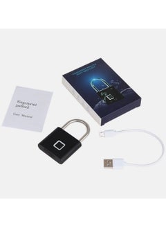 Generic Smart Fingerprint Padlock Outdoor Waterproof and Rust-proof Electronic Head Anti-theft Code (black) Locker Security Storage Cabinet Multi-use  - Image 2