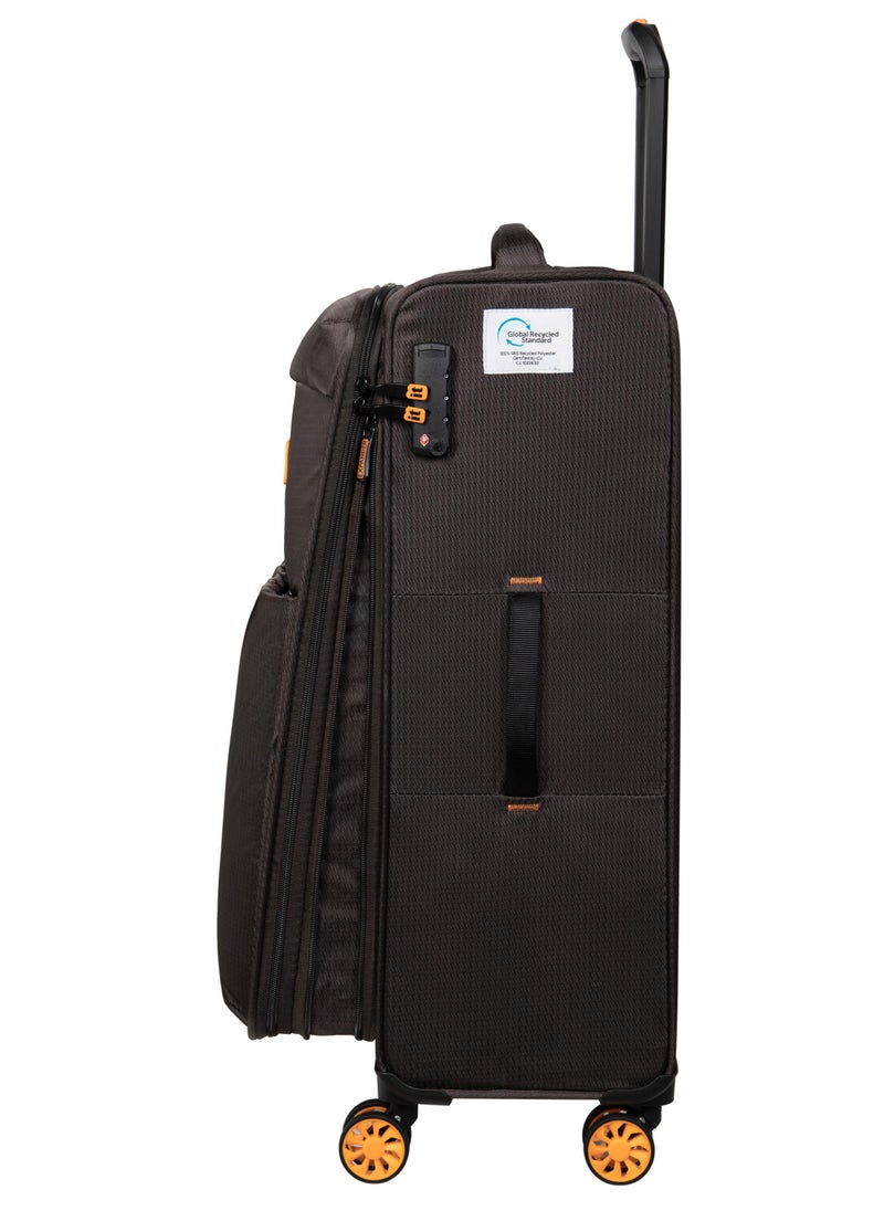 it Luggage it luggage Eco-Icon, Unisex ECO Polyester Material Soft Case Luggage, 8x360 degree Spinner Wheels, Expandable Trolley Bag, Telescopic Handle, TSA lock, 12-2894E08, Large suitcase, Color Brown  - Image 2