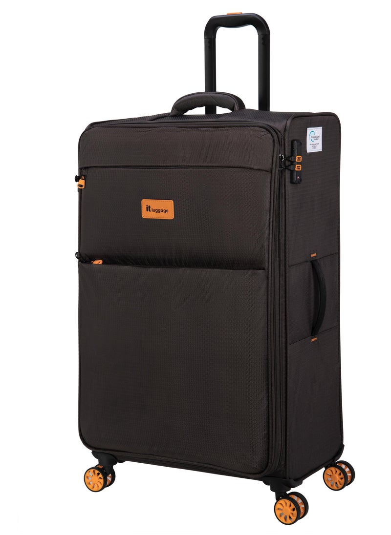 it Luggage it luggage Eco-Icon, Unisex ECO Polyester Material Soft Case Luggage, 8x360 degree Spinner Wheels, Expandable Trolley Bag, Telescopic Handle, TSA lock, 12-2894E08, Large suitcase, Color Brown  - Image 1