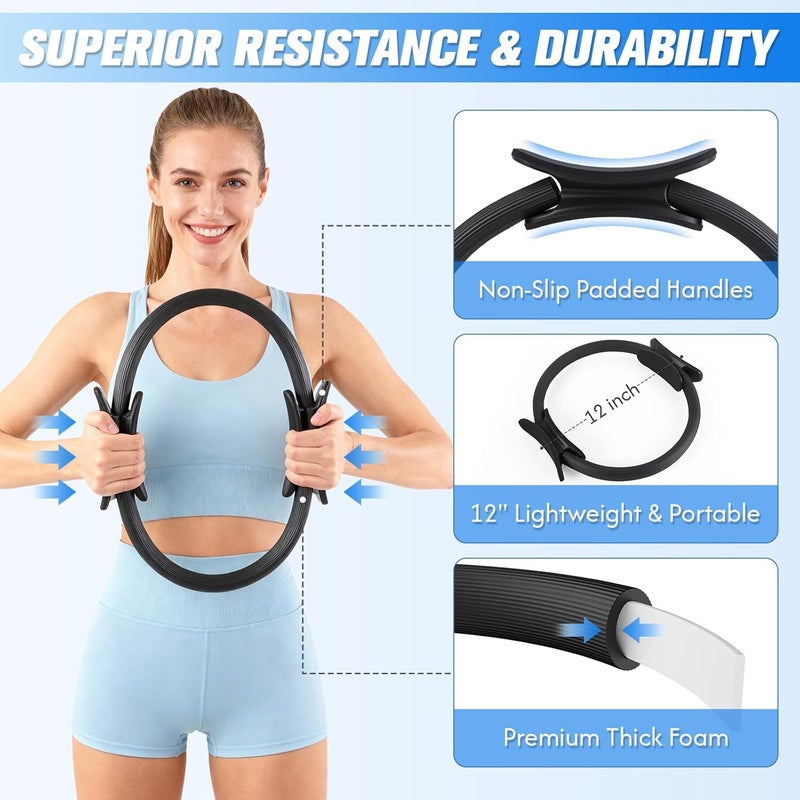 GINMIC Complete Pilates Kit for Home Workouts - Includes Ring, Ball, Resistance Bands, Socks, and Guide - Image 5