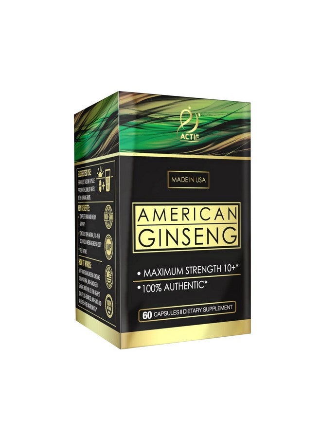 Actif American Ginseng - 100% Authentic 10 Year Old Ginseng, Non-GMO, 500mg - Made in USA - Image 1