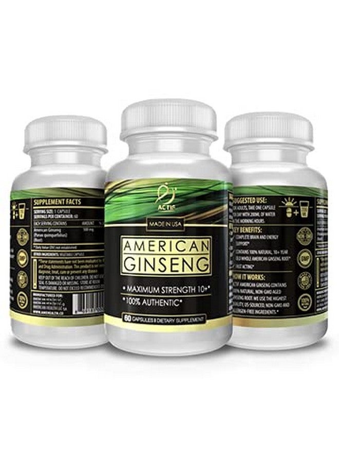 Actif American Ginseng - 100% Authentic 10 Year Old Ginseng, Non-GMO, 500mg - Made in USA - Image 4