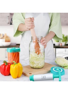 AIEVE Aieve Fermentation Lids, 6 Pack Mason Jar Fermentation Kit with Pump and Pounder for Wide Mouth Mason Jars 