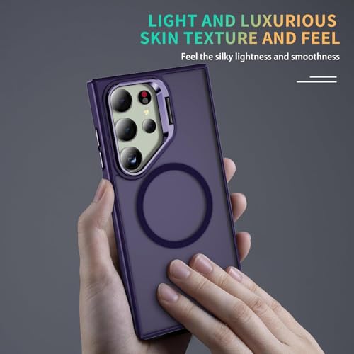 DIZORO TPU Samsung Galaxy S24 Ultra Case Compatible with Mag Safe&Wireless Charging,with Camera Stand,Military Grade Drop Tested,Translucent Hard Back Soft Edge Back Cover(Titanium Deep) - Image 2