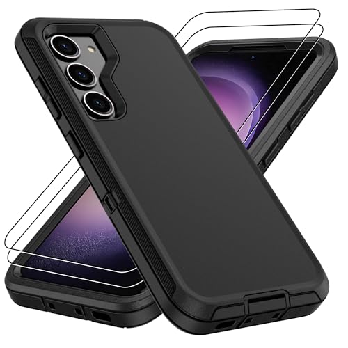 Pilaru for Samsung Galaxy S23 Case : 14FT Military Grade Drop Protection & Anti-Slip Design S23 Phone Case with 2Pc HD Screen Protector,Shockproof/Dustproof/DropProof Protective Case for S 23-Black - Image 1