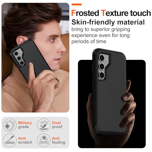 Pilaru for Samsung Galaxy S23 Case : 14FT Military Grade Drop Protection & Anti-Slip Design S23 Phone Case with 2Pc HD Screen Protector,Shockproof/Dustproof/DropProof Protective Case for S 23-Black - Image 5