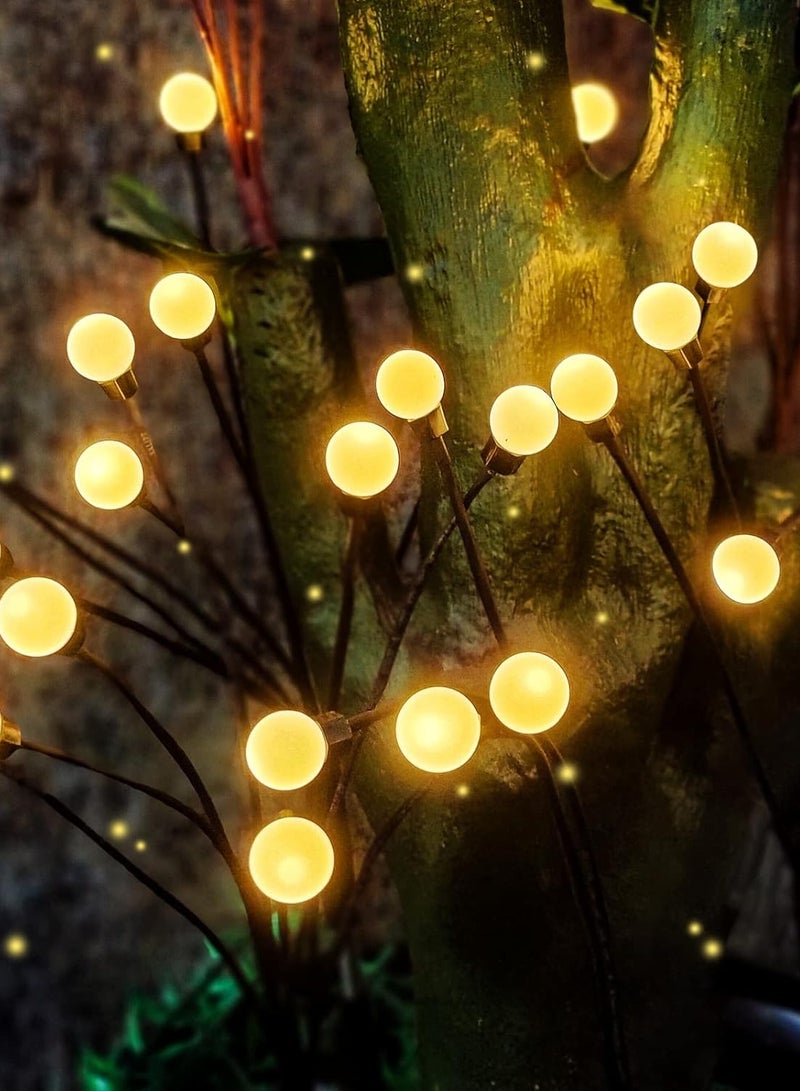 أضواء الحديقة الشمسية الجديدة، أضواء اليراع التي تعمل بالطاقة الشمسية في الهواء الطلق مقاومة للماء، أضواء الطاقة الشمسية الخارجية لديكورات الفناء، الفناء الخارجي - أبيض دافئ - Image 3