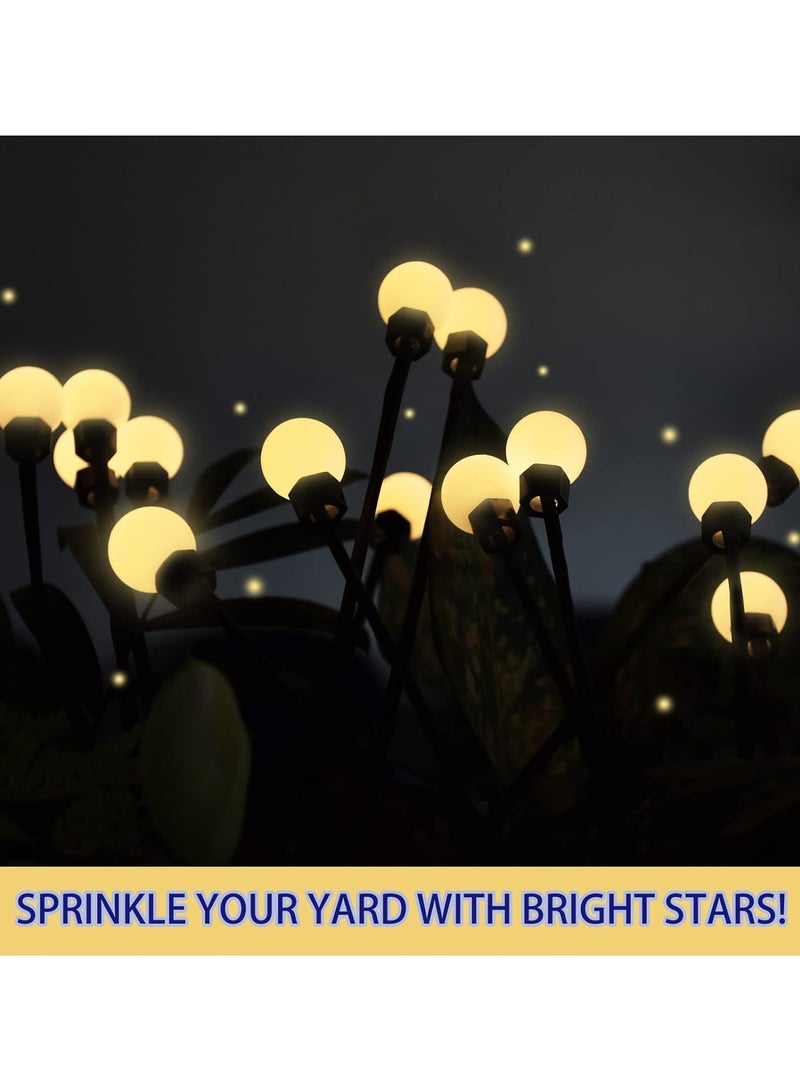 أضواء الحديقة الشمسية الجديدة، أضواء اليراع التي تعمل بالطاقة الشمسية في الهواء الطلق مقاومة للماء، أضواء الطاقة الشمسية الخارجية لديكورات الفناء، الفناء الخارجي - أبيض دافئ - Image 4