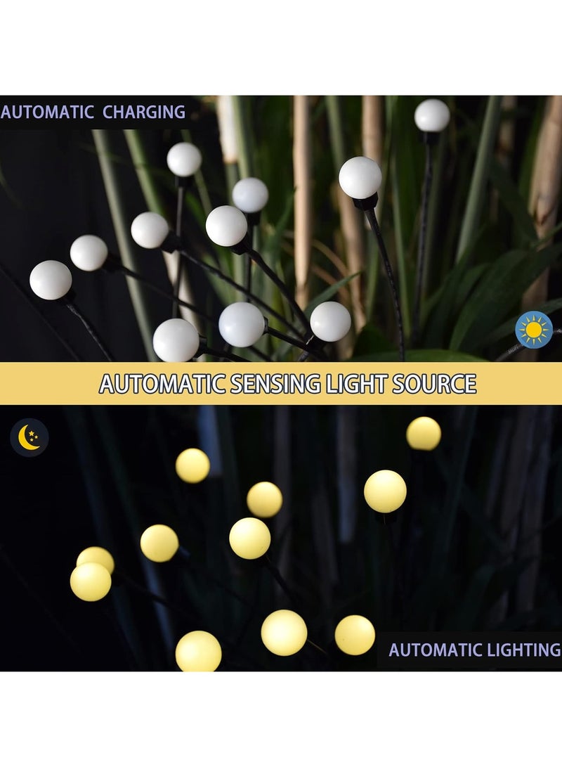 أضواء الحديقة الشمسية الجديدة، أضواء اليراع التي تعمل بالطاقة الشمسية في الهواء الطلق مقاومة للماء، أضواء الطاقة الشمسية الخارجية لديكورات الفناء، الفناء الخارجي - أبيض دافئ - Image 5