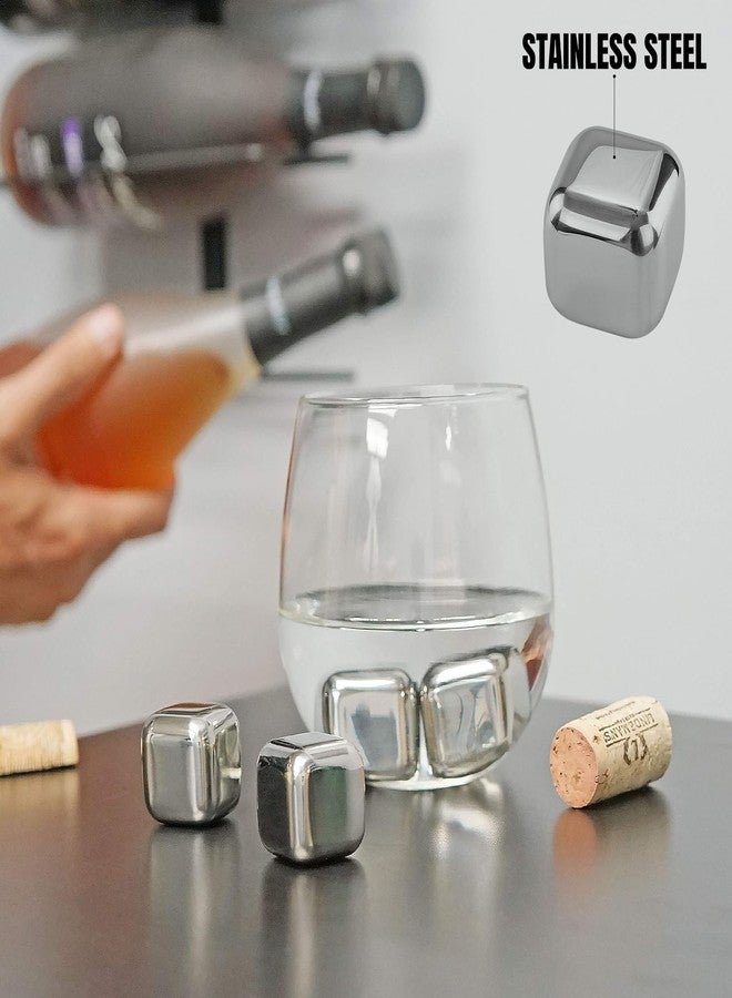 JOYUS 1 Wine Bottle Opener 3 in 1, 1 Champagne/Wine Sealer Stopper, 2 Wine Chillers Metal Ice Cube, for Waiters-Bartenders Servers, Sommelier, Restaurant, Stainless Steel Reusable, Compact Multicolor - Image 5