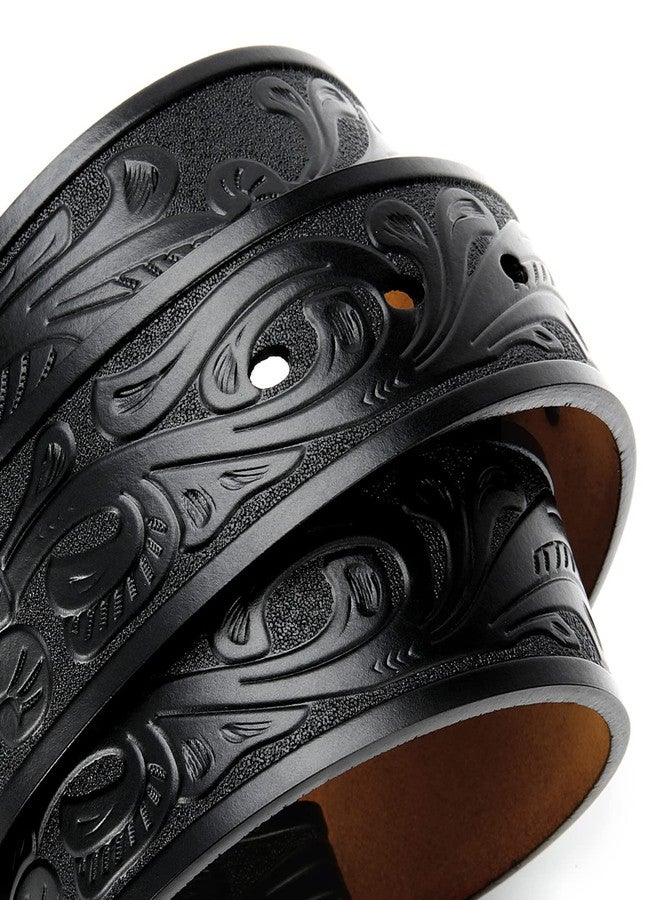 تشاورين أحزمة شاورين الغربية للرجال بدون إبزيم - حزام رعاة البقر 1.5 بوصة من الجلد الطبيعي الكامل للجينز - قطعة واحدة من الجلد الصلب - Image 5