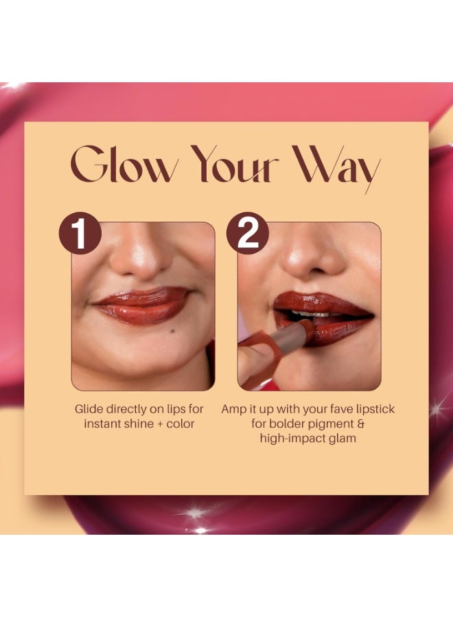 COLORS QUEEN Gloss Stick | Lightweight & Non-Sticky Lip Gloss | Smooth 8 Hrs Hydrating Formula | High Shine Lipstick for Women Enriched with Shea Butter, Vitamin E & Squalane (08 - Fenty Glow, 3.6g) - Image 5