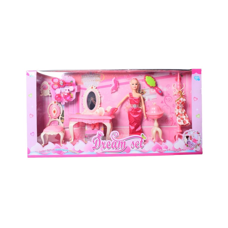 تسريحة دمية باربي مع الملابس - 989-2 - Image 1