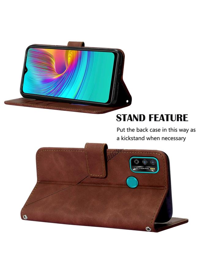 زبون جراب لهاتف Infinix X680 Hot 9 play، جراب كروس بودي من الجلد المنقوش ثلاثي الأبعاد - Image 4