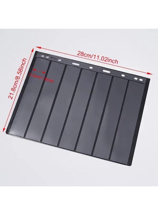 20 Pcs Black PVA Stamp Collectible Pages 7 Line Divided Sheets For Organized Storage - Image 3